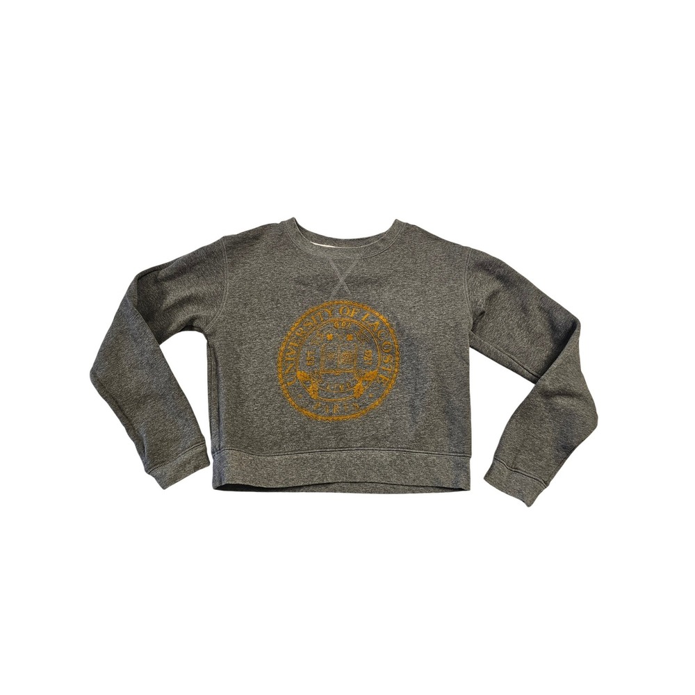 Lacoste LIVE Womens Gray University of Lacoste Paris Crest Sweatshirt Size S